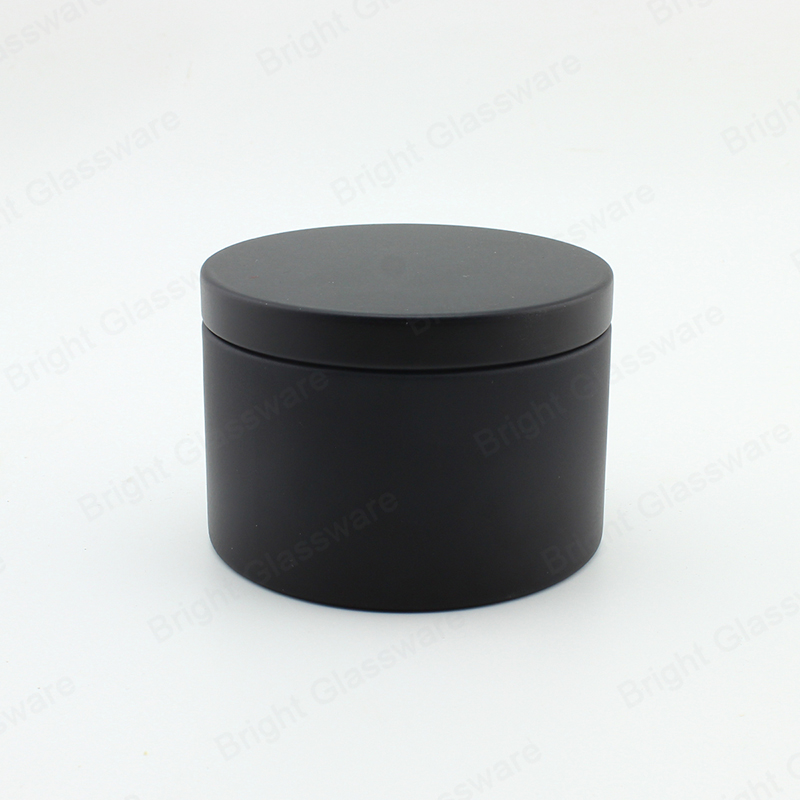 Black Tinplate Jar with Lid